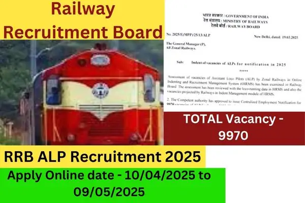 Railway Assistant Loco Pilot Recruitment 2025 - Apply Online For 9970 Post.
